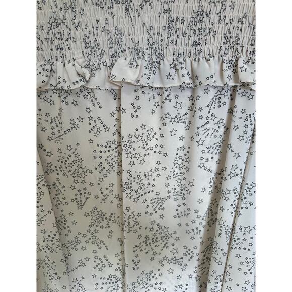 Rebecca Minkoff Sharon Smocked Ruffled Star-Print Top In Blush Pink Size Large - Picture 5 of 12